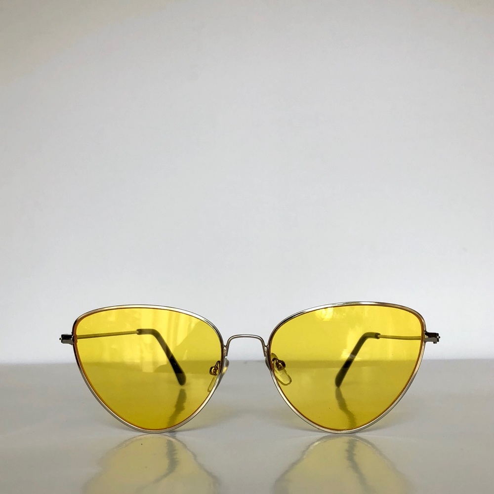 Retro Geometric Wire Cat Eye Sunglasses